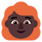 Woman- Dark Skin Tone- Red Hair emoji on Microsoft